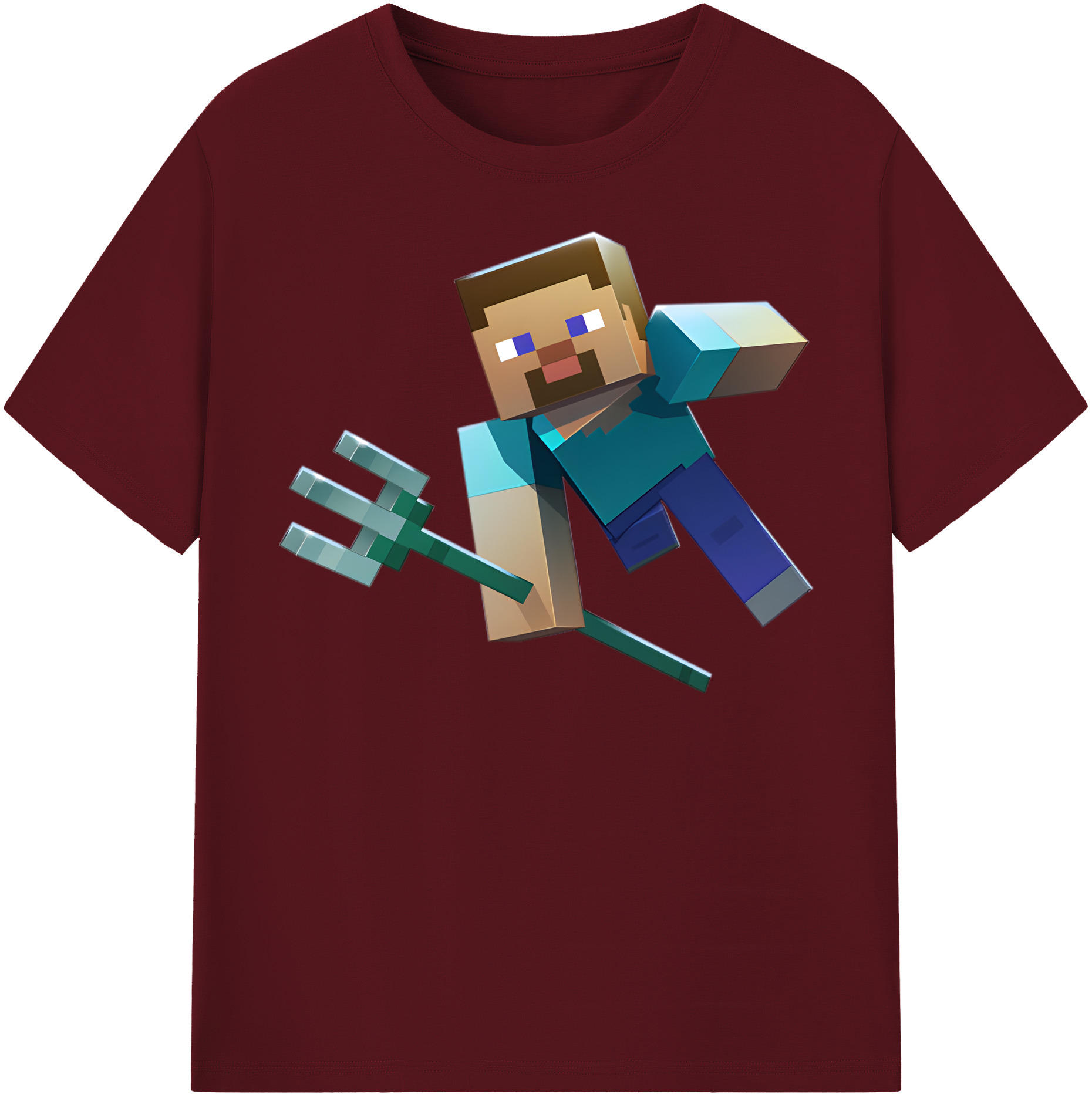 （画像用） マインクラフト ブロックの世界 Minecraft MC Block world 綿100％半袖Tシャツ（フロントプリント）